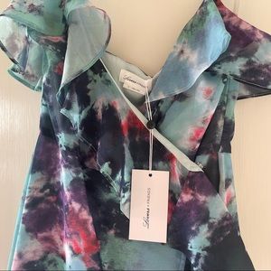 Lovers + Friends midi ruffle dress xs